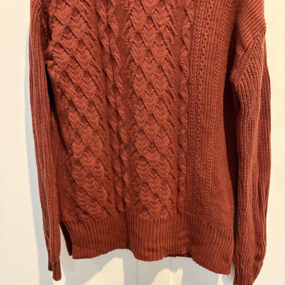 Banana Republic Sweater Womens Small Rust Cable Knit Crewneck Pullover Wool - Picture 4 of 10